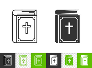 Bible book holy simple black line vector icon