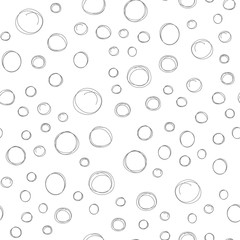 Circle doodles seamless pattern. Hand drawn round shapes texture background.