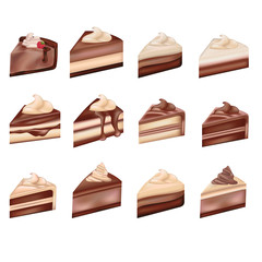 Chocolate and vanilla cheesecake set