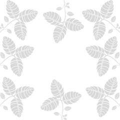 tree leaves frame design with white background