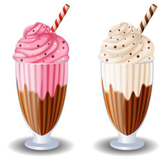 Milk shake on white background
