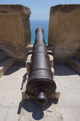Fototapeta na wymiar Canyons of Santa Barbara Castle in Alicante, Spain