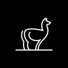 Alpaca line logo vector