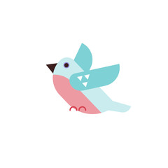 Birding, bird watching, eco tourism concept. Birds on white background. Vector illustration in flat cartoon design