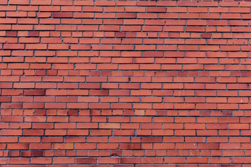 Red bricks wall background.Grunge block texture