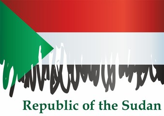 Fototapeta premium Flag of Sudan, Republic of the Sudan, is a country in Northeast Africa. Template for award design, an official document with the flag of Sudan. Bright, colorful vector illustration.