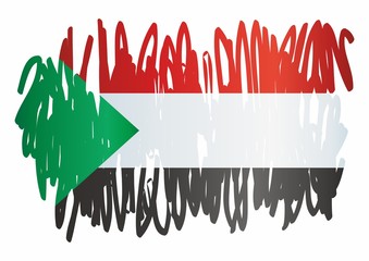 Flag of Sudan, Republic of the Sudan, is a country in Northeast Africa. Template for award design, an official document with the flag of Sudan. Bright, colorful vector illustration.