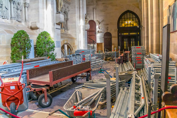 construction site in a church