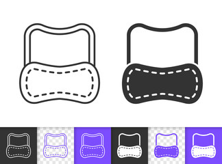 Sleep Mask eyemask simple black line vector icon