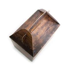 Geschenk Verpackung in Holz Optik isoliert 