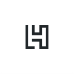 letter L H line outline mon oline vector graphic minimalist