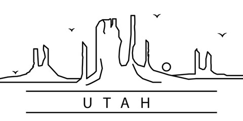 Utah city line icon. Element of USA states illustration icons. Signs, symbols can be used for web, logo, mobile app, UI, UX