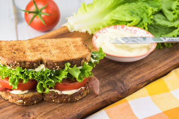 Fresh homemade BLT sandwich.