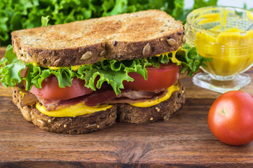 Fresh homemade BLT sandwich.