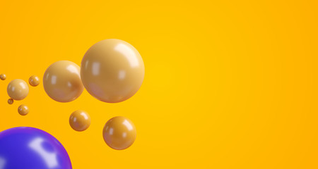 bubble balls orange creative design 3d-illustration