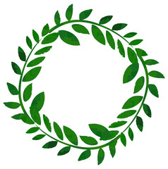 Frame design with green leaves