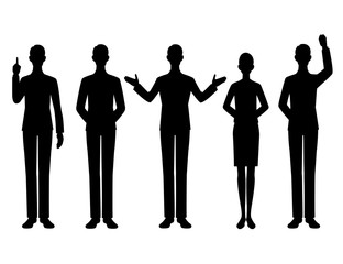 The silhouette of the people