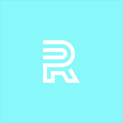 geometric R letter logo design