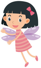 Single character of fairy on white background