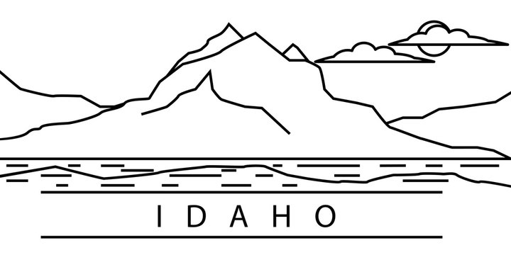 Idaho city line icon. Element of USA states illustration icons. Signs, symbols can be used for web, logo, mobile app, UI, UX