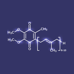 Coenzyme Q10 or ubiquinone chemical formula