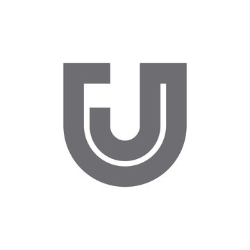 letter uj simple geometric emblem logo vector
