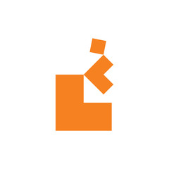 letter l box simple logo vector