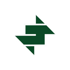 linked arrow geometric clear logo vector