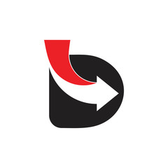letter bd arrow geometric logo vector