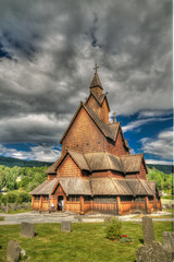 Fototapeta na wymiar Heddal Stave Church in Notodden municipality, Norway