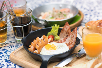 Set of Breakfast,egg,bacon,bread