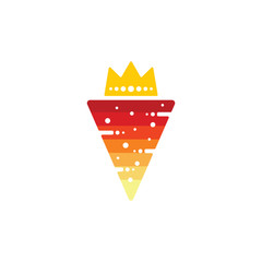 triangle king cheese pizza symbol gradient vector