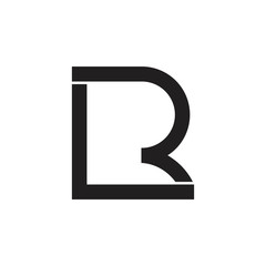 letters lr simple linked geometric square logo