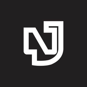 letter nj simple geometric line logo vector