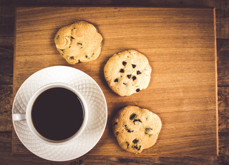 Cookie black coffee.