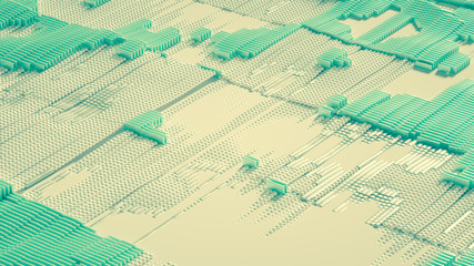 Fototapeta premium Abstract technology background. 3d illustration, 3d rendering.