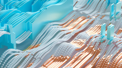 Abstract technology background. 3d illustration, 3d rendering.