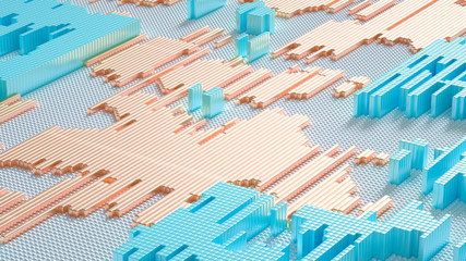 Abstract technology background. 3d illustration, 3d rendering.