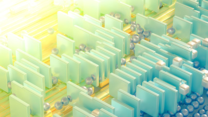 Abstract technology background. 3d illustration, 3d rendering.