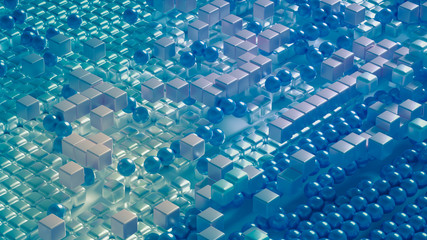 Abstract technology background. 3d illustration, 3d rendering.