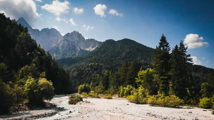 Fototapeta na wymiar Triglav mountains in triglav national park, part of Julian Alps in Slovenia.