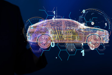 digital car technology smart in virtuel room
