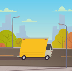 Truck delivery services. Vector illustration