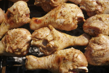 grilled chicken thighs close up