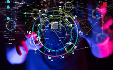 Business intelligence. Diagram - Graph Stock Trading, Investment dashboard