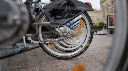 bicycles for rent, comfortable walks around the city, no brand