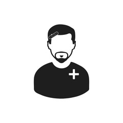 Injured man icon. Flat style vector EPS.