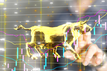 Business intelligence. Diagram - Graph Stock Trading, Investment dashboard