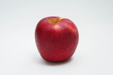 red apple fruit on white background