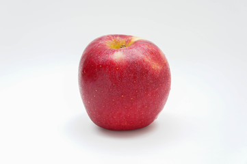 red apple fruit on white background